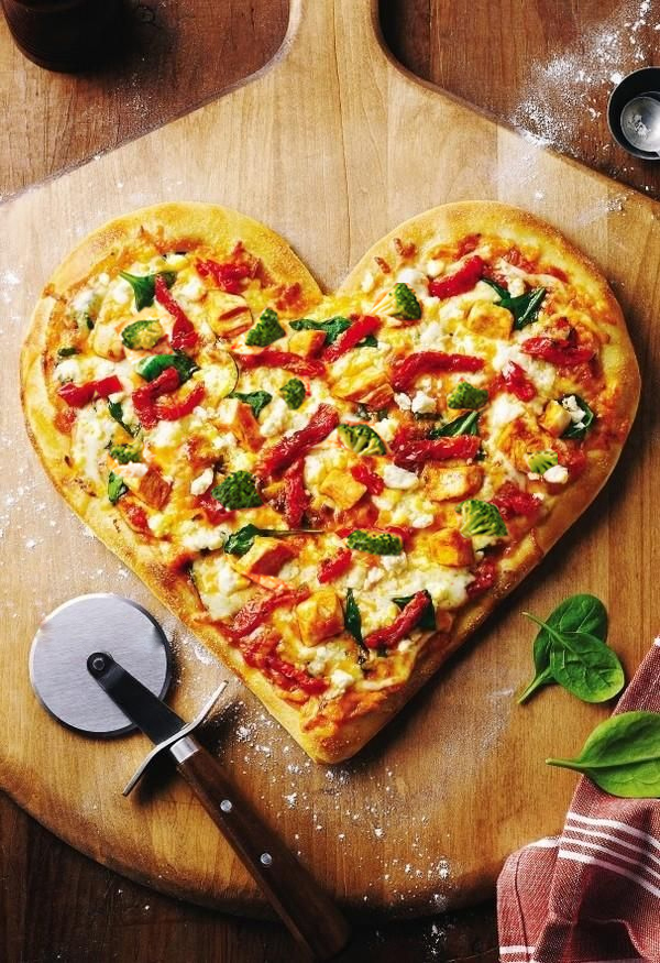 pizza brocoli corazón