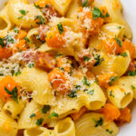 pasta con calabaza y jamon